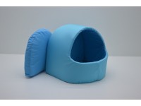 Будка для котів і собак  Економ блакитна №0 305х270х270 мм