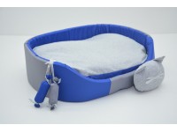 Лежак для собак і котів  Комфорт літо синій №1 320х430х125 мм