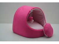 Будка для котів і собак  Плюш рожева №1 360х320х320 мм