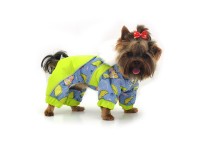 Комбінезон для собак Фантазія з капюшоном салатовий. міні 21х27 см