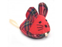 М'яка іграшка для котів і собак Мишка клітина темно-червона 