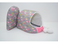 Будка для котів і собак  Фантазія рожевий №0 405х270х270 мм