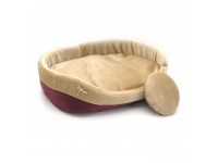 Лежак для собак і котів  Хутро бордовий №1 320х430х125 мм