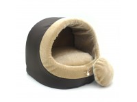 Будка для котів і собак  Хутро коричнева №1 360х320х320 мм