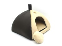 Хатка юрта для котів і собак Хутро коричневий №1 39х39х31 см Хатка юрта для котів і собак Хутро коричневий №1 39х39х31 см