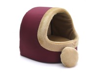 Будка для котів і собак  Хутро бордова №1 360х320х320 мм