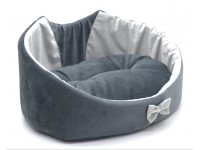 Лежак для собак і котів  Містик-котик сірий №1 320х430х180 мм