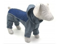 Комбінезон-дощовик з капюшоном для собак  сірий бебі 18х22 см