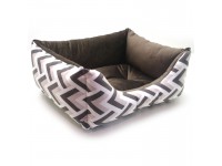 Лежак для собак і котів  Сенді двосторонній коричневый №3 60х80х24 см 