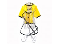 Вітровка плащ для собак прозора  жовта міні 21х27 см