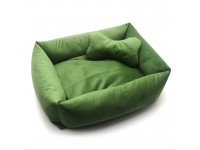 Лежак для собак і котів  Барс прямокутний зелений №1 40x55х19 см
