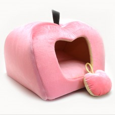 Будка яблуко для котів і собак  рожева №1 40х40х37 см 