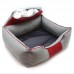 Лежак для собак та котів  Геросс прямокутний сірий+червоний 