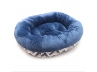 Лежак овальний для собак та котів Ложе  синій №1 40х50х22 см