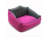Лежак прямокутний для собак та котів  Магнус рожевий №1 330х400х310 мм