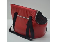 Сумка переноска для собак та котів  Диско червона міні 21х30х23 см 