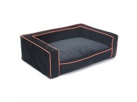 Диван для собак та котів Шик велюровий чорний №1 30х40х15 см Диван для собак та котів Шик велюровий чорний №1 30х40х15 см